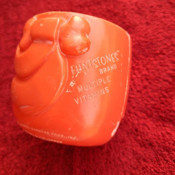 Vintage Pair Flintstones Pebbles And Bam Bam 1972 Plastic Vitamin Cups - Picture 3 of 14